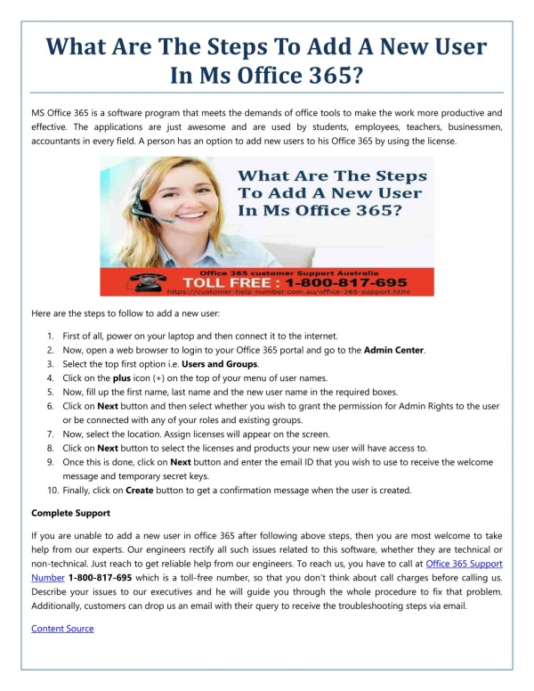 How to Add A New User Through Microsoft Office 365 Support