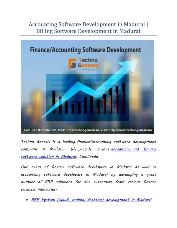 Finance/Accounting Software Development Services in Madurai