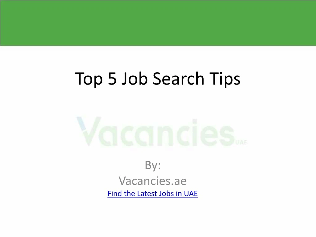 top 5 job search tips