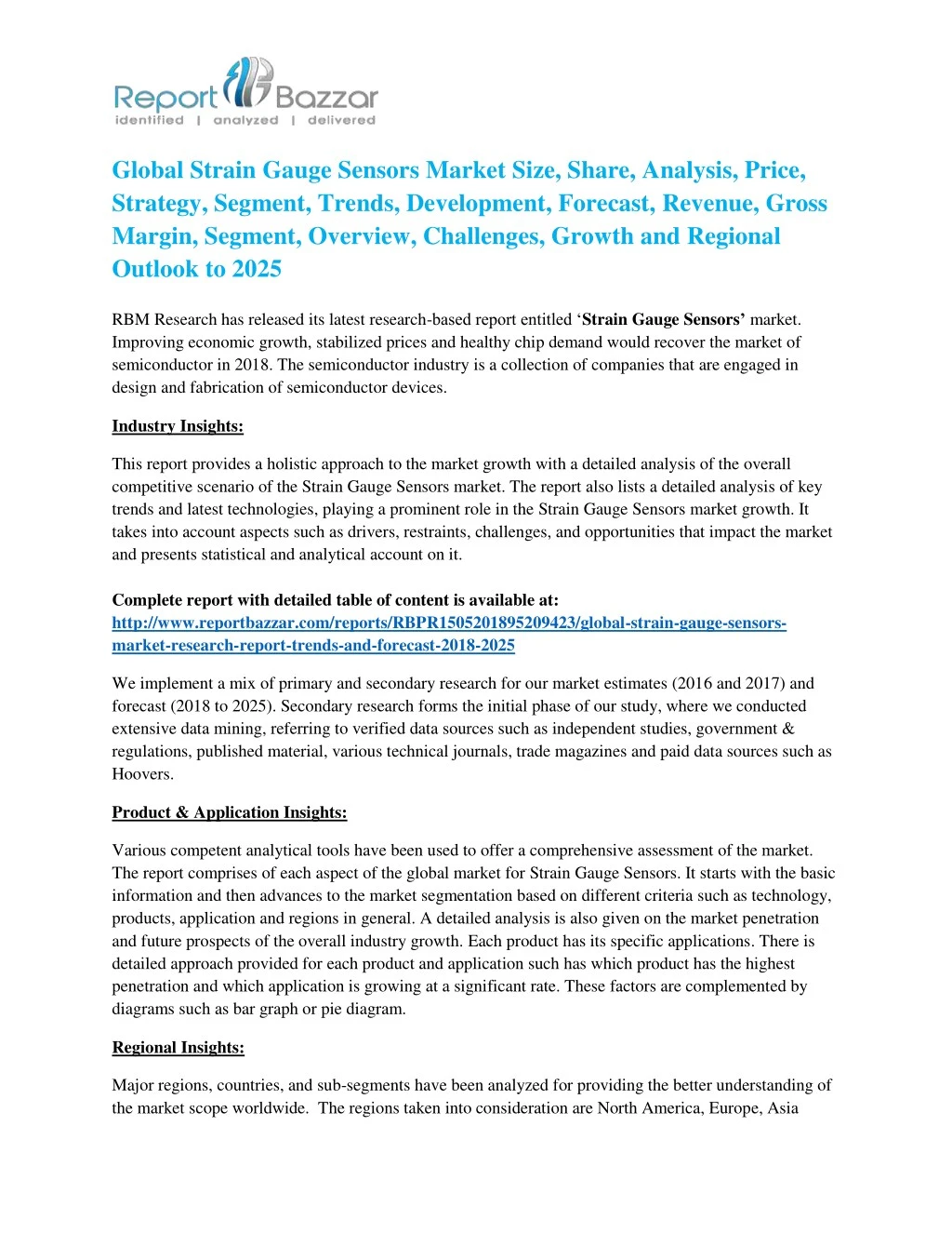 global strain gauge sensors market size share