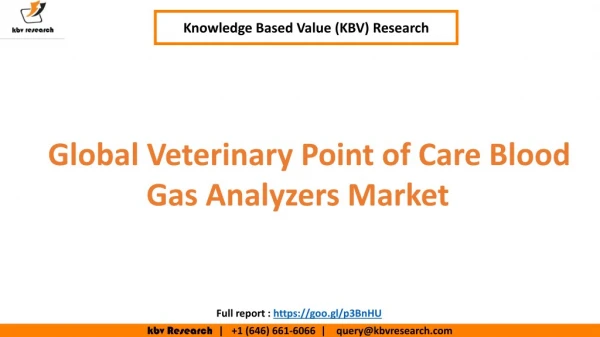 Global Veterinary Point of Care Blood Gas Analyzers Market