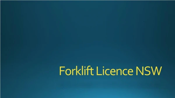 Forklift Licence