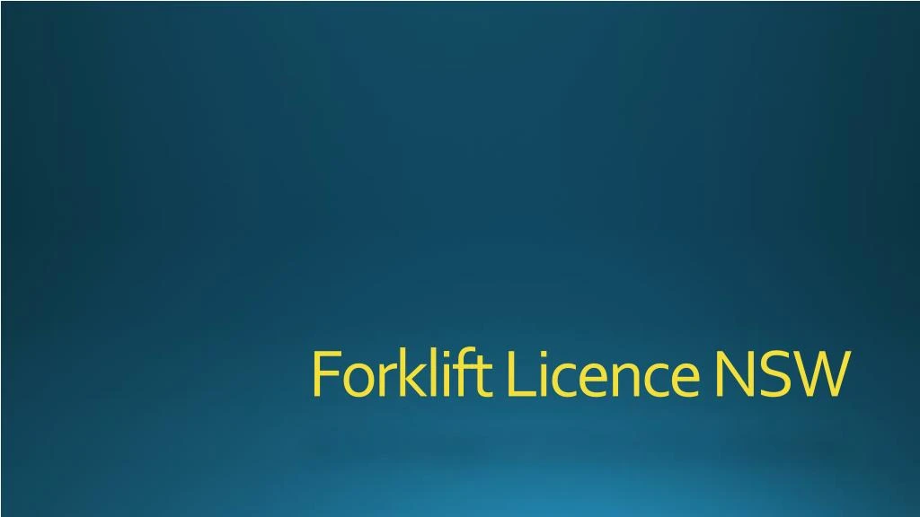 forklift licence nsw
