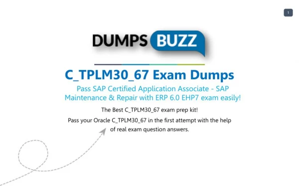 Valid C_TPLM30_67 Braindumps with C_TPLM30_67 Practice Test sample questions