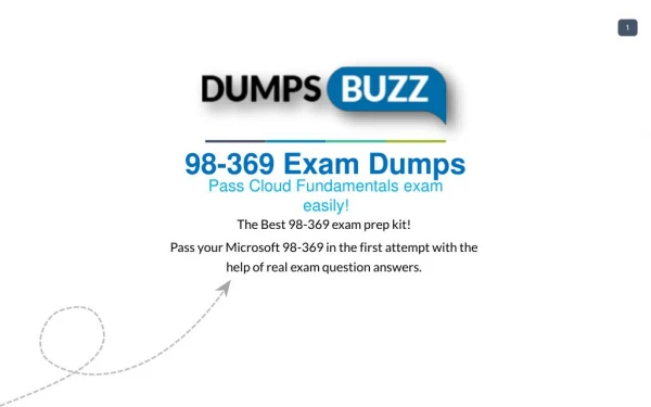 Why You Really Need 98-369 PDF VCE Braindumps?