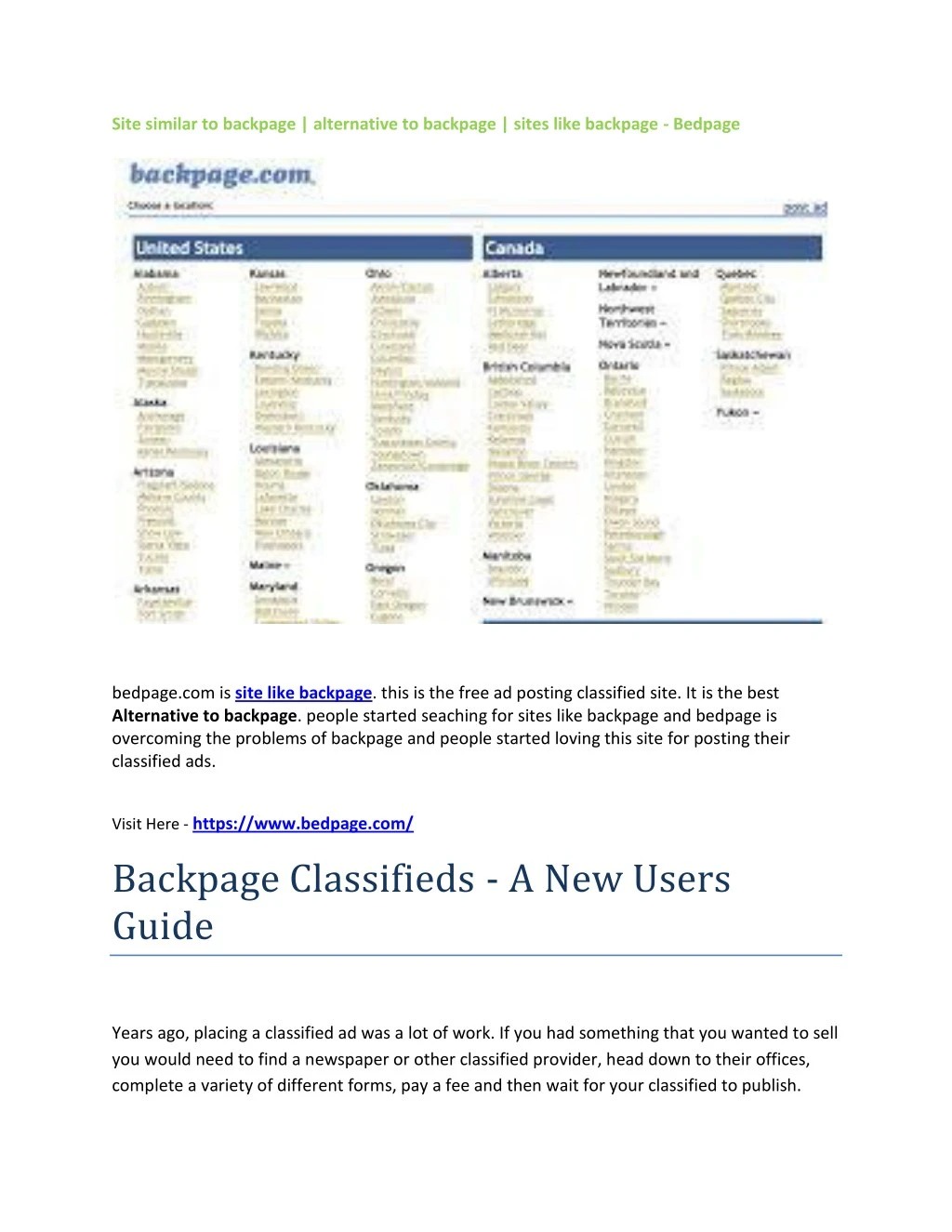 site similar to backpage alternative to backpage