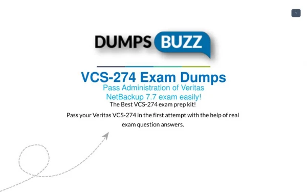 VCS-274 Exam Training Material - Get Up-to-date Veritas VCS-274 sample questions