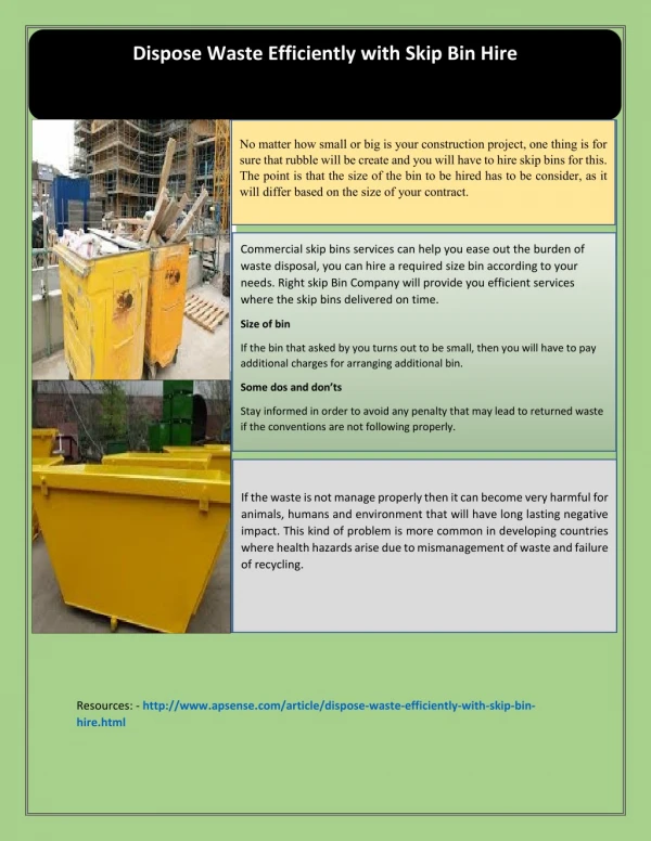 Dispose waste efficiently with skip bin hire