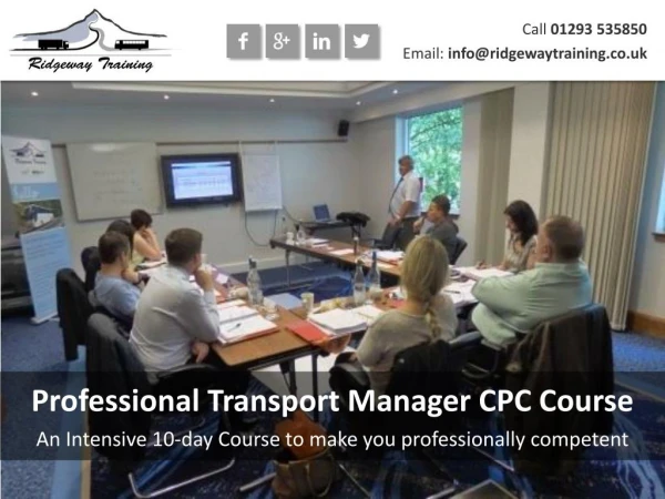 Professional Transport Manager CPC Course