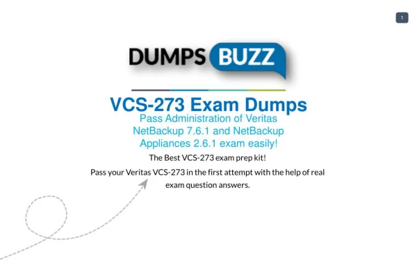 Veritas VCS-273 Dumps sample questions for Quick Success