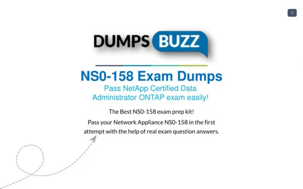 NS0-158 VCE Dumps - Helps You to Pass Network Appliance NS0-158 Exam