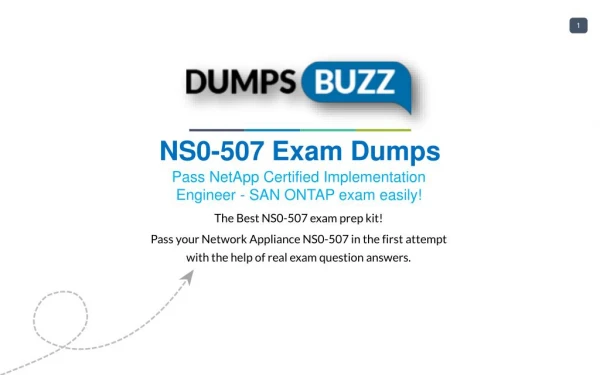NS0-507 Exam Training Material - Get Up-to-date Network Appliance NS0-507 sample questions
