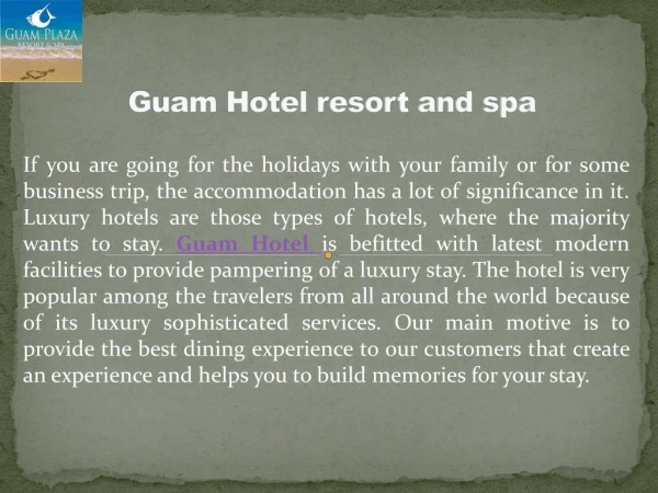 Guam Hotel resort and spa