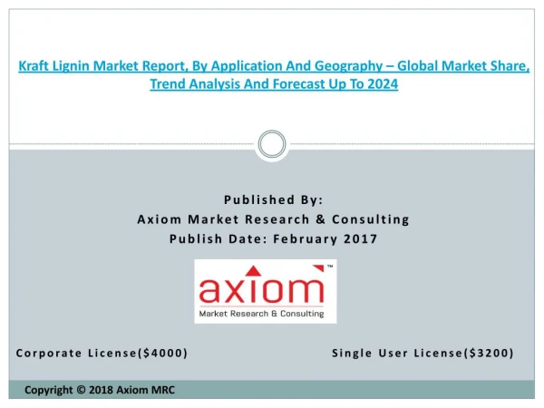 2018 Kraft Lignin Market - Industry Research Report, Market Share, Size & Revenue Assessment to 2023