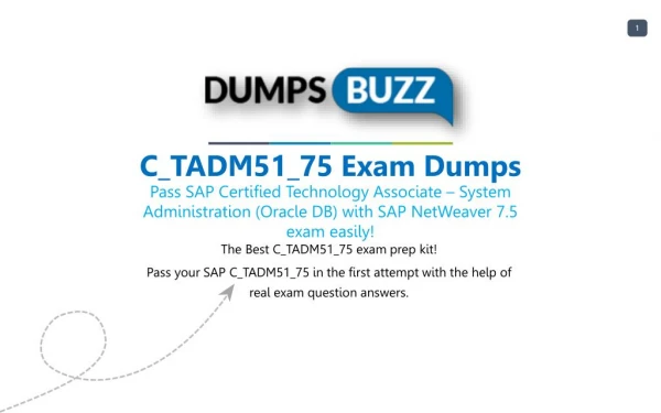 Authentic SAP C_TADM51_75 PDF new questions