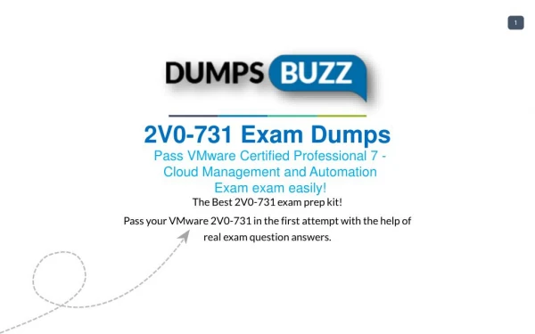 Buy 2V0-731 VCE Question PDF Test Dumps For Immediate Success