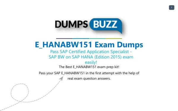 Get real E_HANABW151 VCE Exam practice exam questions