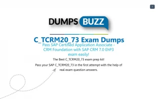 Some Details Regarding C_TCRM20_73 Test Dumps VCE That Will Make You Feel Better