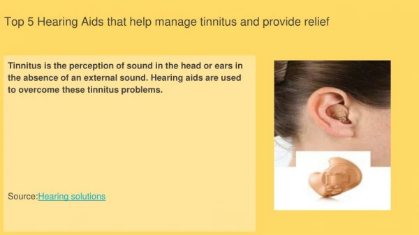 Top 5 Hearing Aids that help manage tinnitus and provide relief