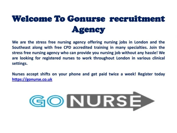 Best Nursing Job Agency in London