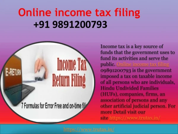 Online income tax filing 09891200793
