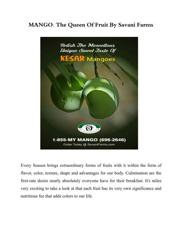 Kesar Mango Season Online