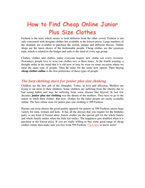 How to Find Cheap Online Junior Plus Size Clothes