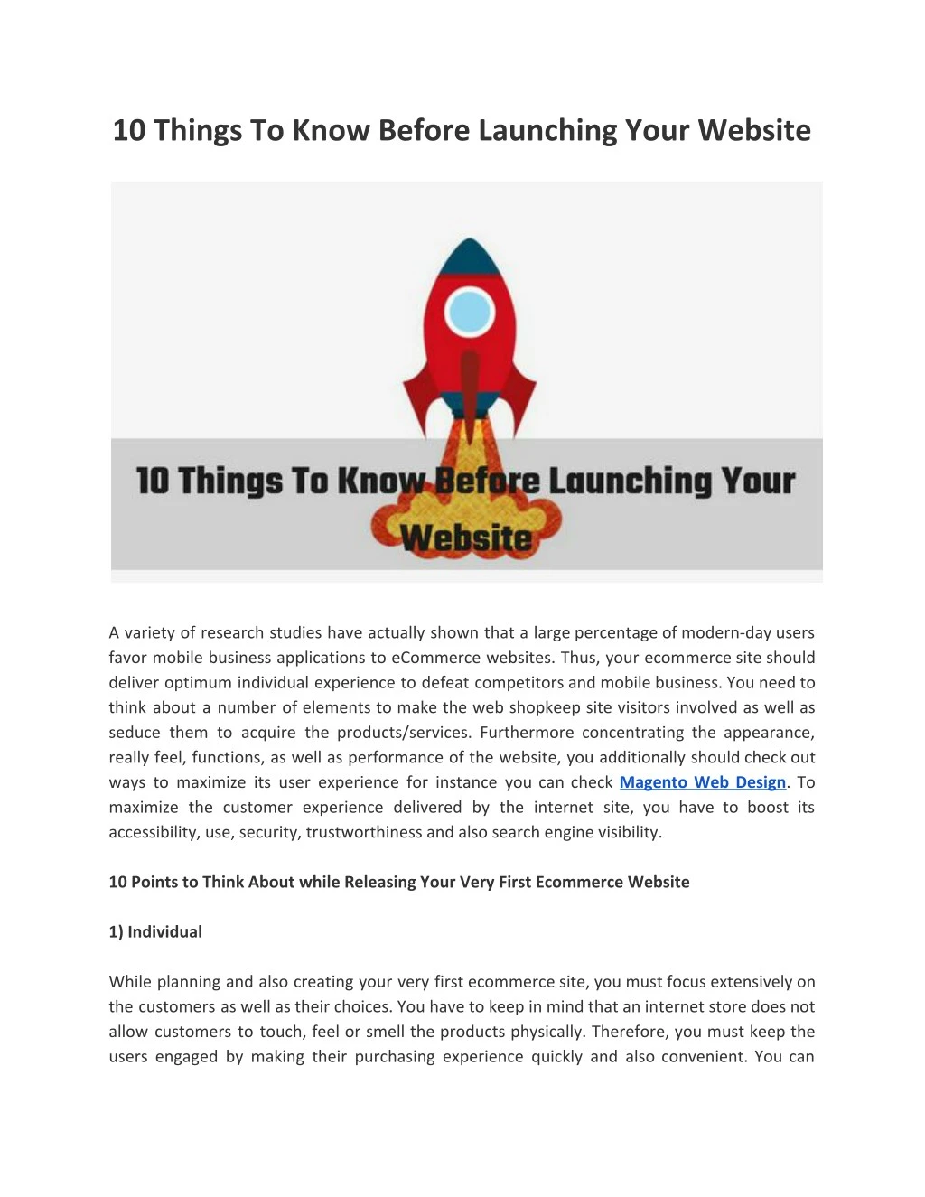 10 things to know before launching your website