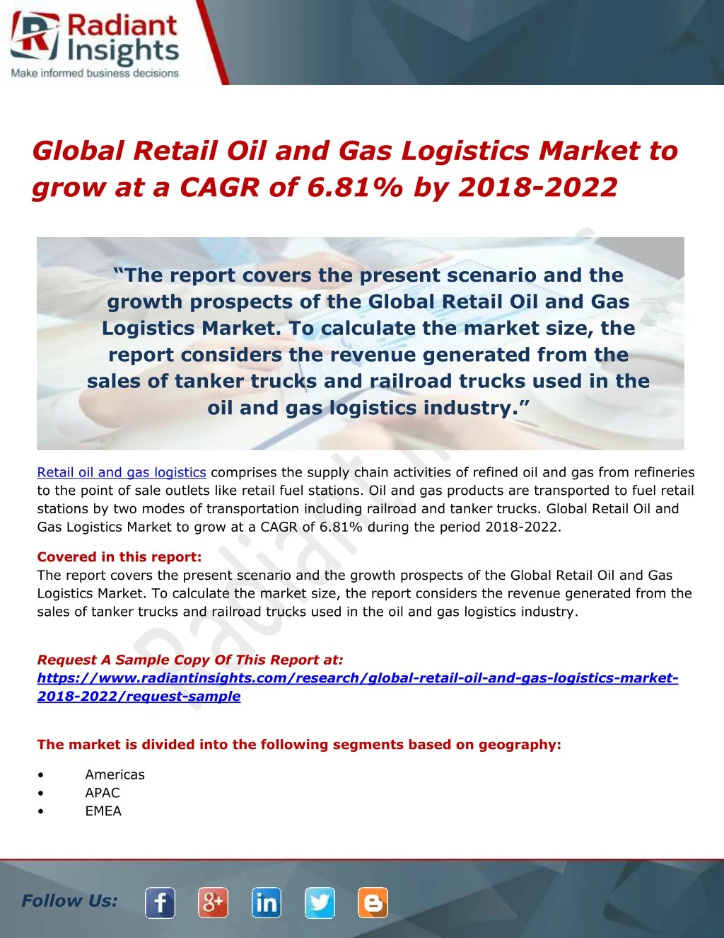 global retail oil and gas logistics market