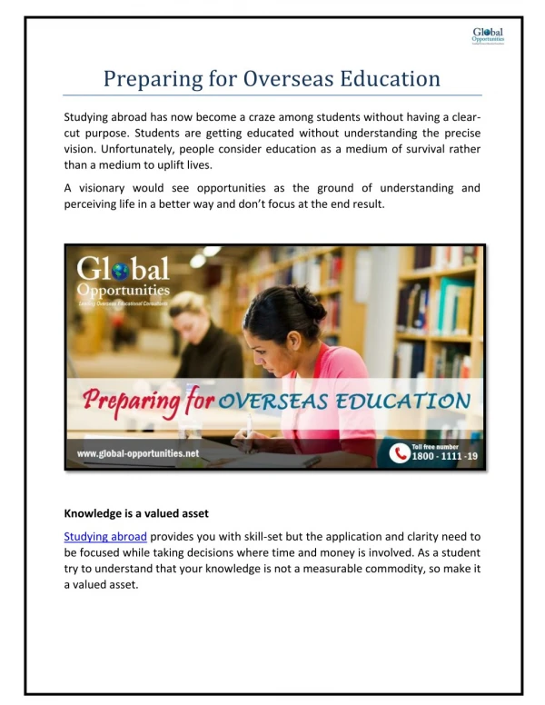 Preparing for Overseas Education