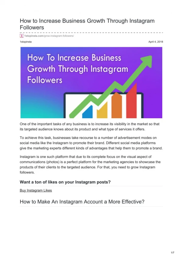 How to Increase Business Growth Through Instagram Followers