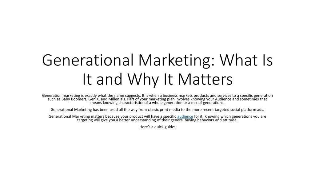 generational marketing what is it and why it matters