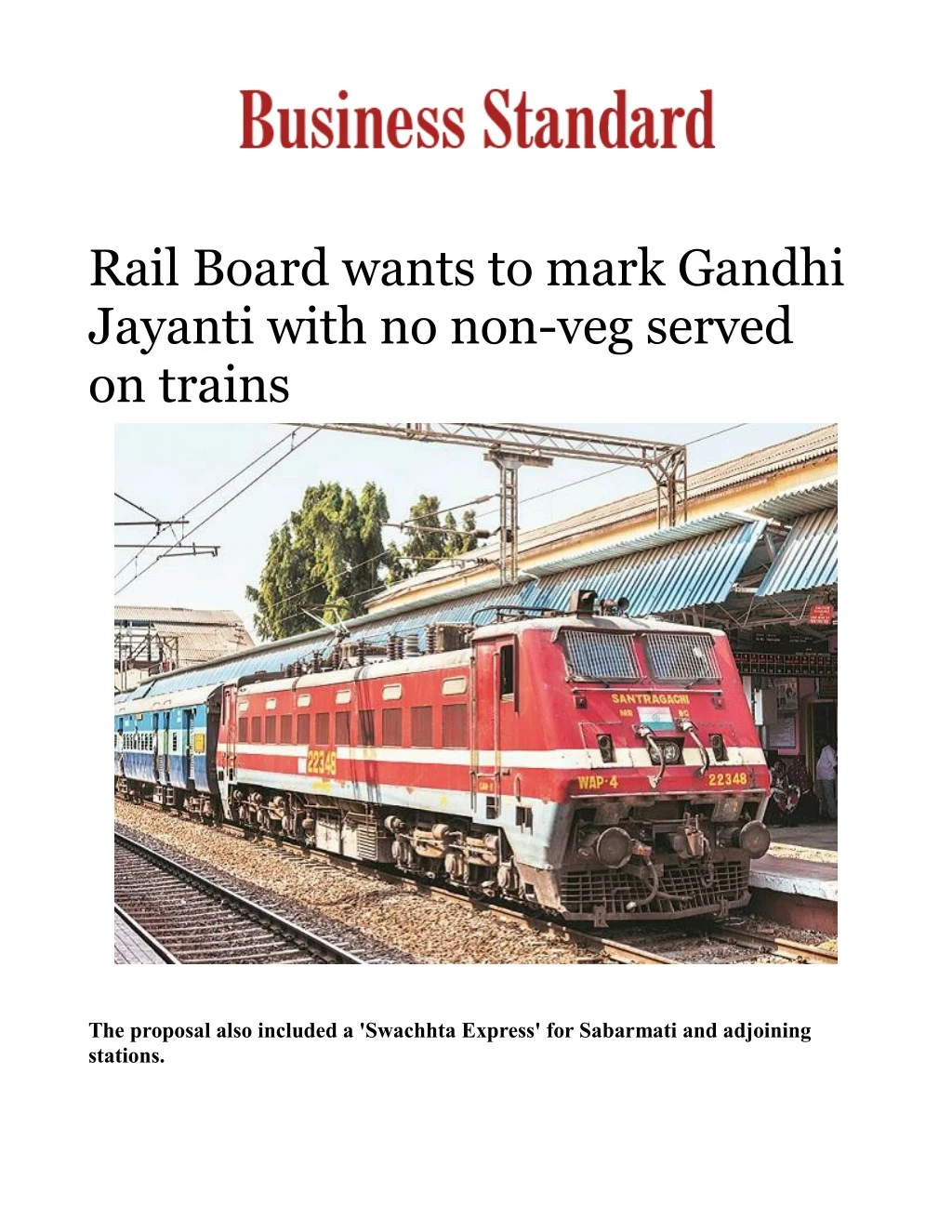 rail board wants to mark gandhi jayanti with
