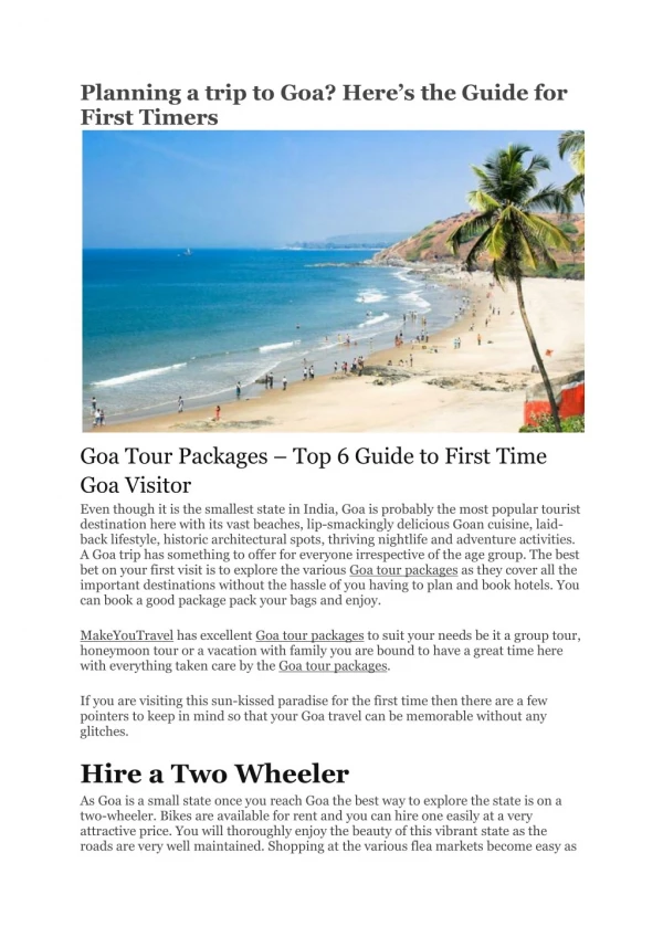 Planning a trip to Goa? Here’s the Guide for First Timers