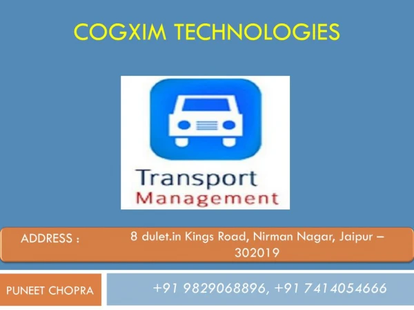 Fleet Management Software in India - Cogxim Technologies