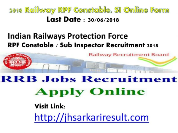 2018 railway rpf constable si online form last