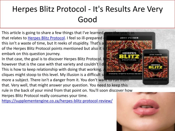 Herpes Blitz Protocol - It's Work Naturally And Safe