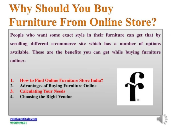 Why should you buy furniture from online store?