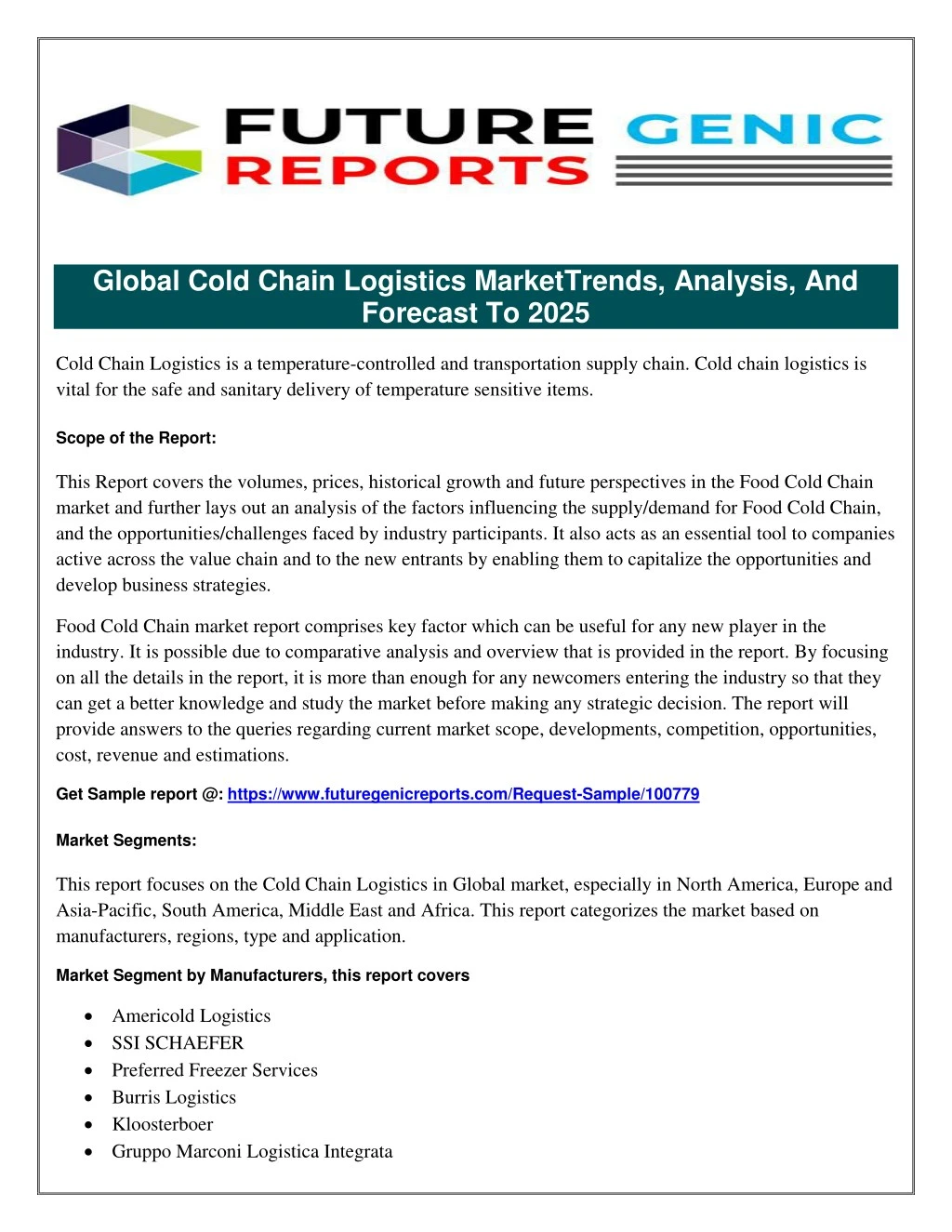 global cold chain logistics markettrends analysis