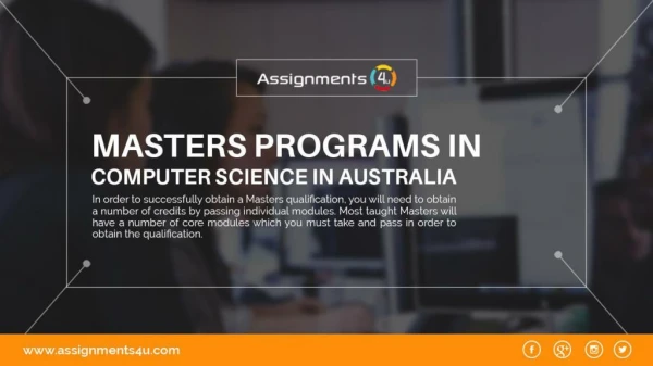 Masters Programs in Computer Science in Australia