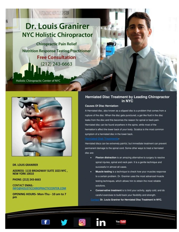 Herniated Disc Treatment by Leading Chiropractor in NYC