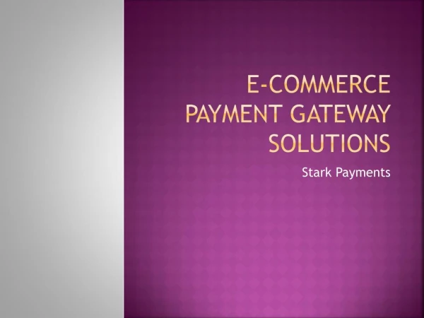 eCommerce Payment Gateway Solutions - Stark Payments