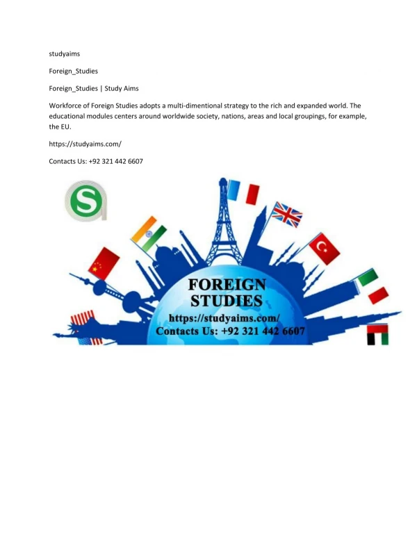 Foreign_Studies | Study Aims