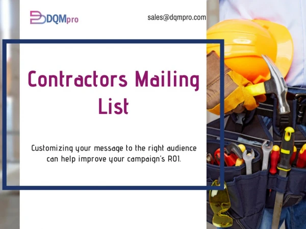 Contractors Mailing List | Builders and General Contractors Email List