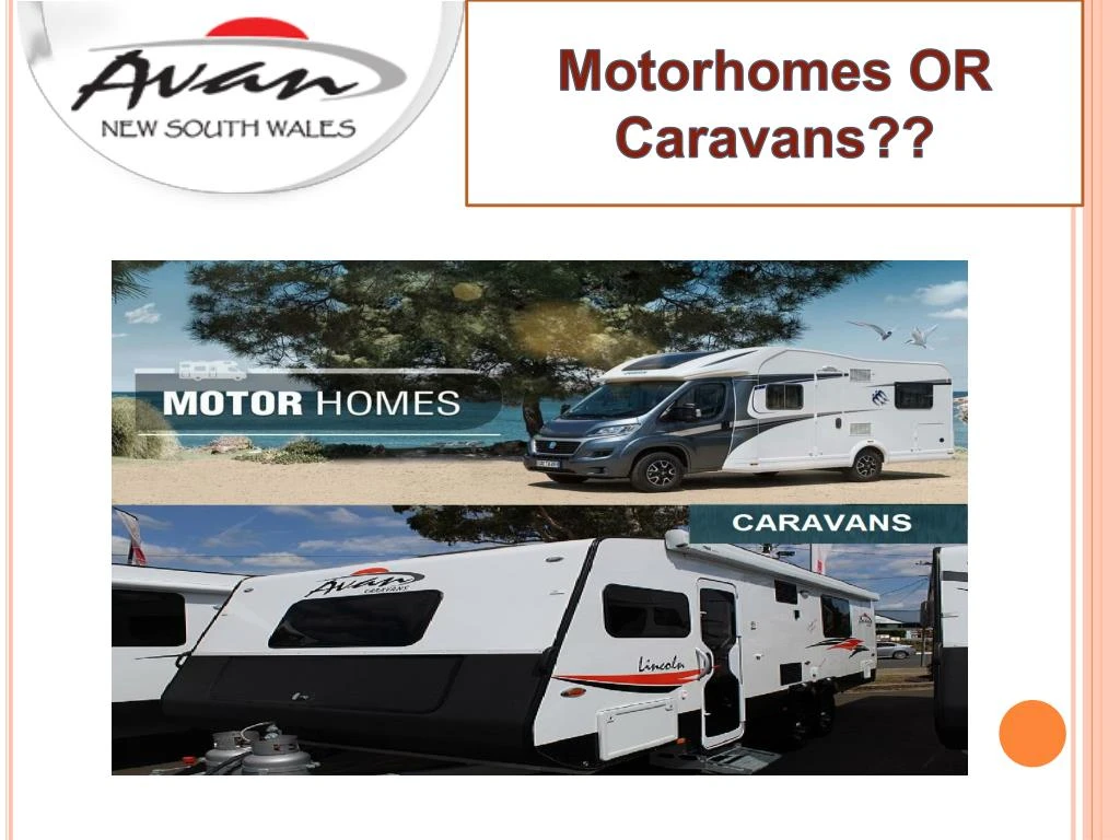 motorhomes or caravans