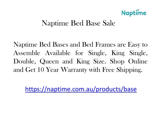 Naptime Bed Base Sale