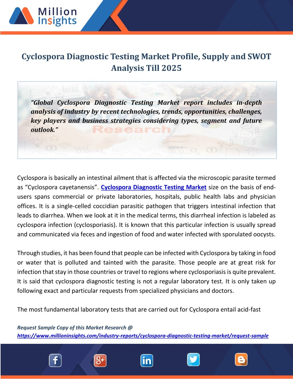 cyclospora diagnostic testing market profile