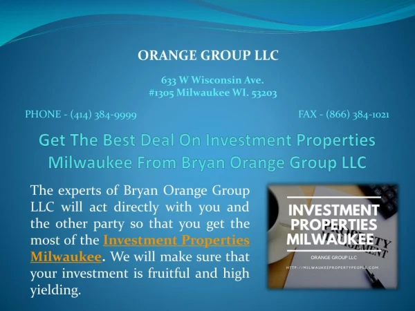 Investment Properties Milwaukee