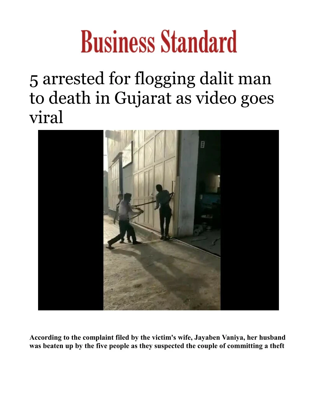 5 arrested for flogging dalit man to death