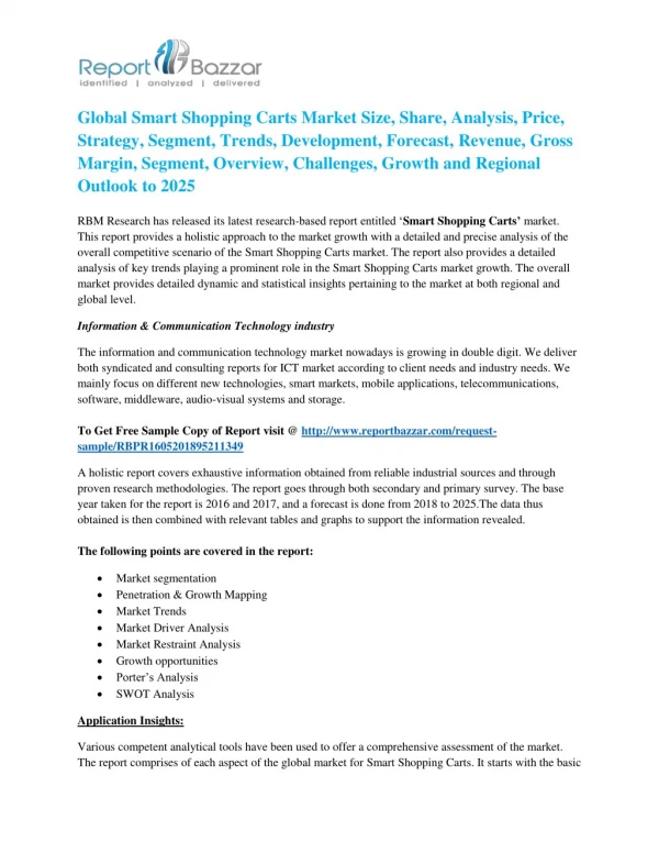 Smart Shopping Carts Market Research Report 2025 Popular Trends, Size, Shares, Analysis, Demand, Forecast and Opportuni